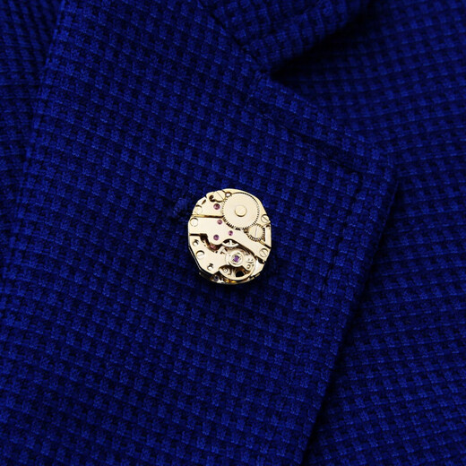 Cijia Herren Brosche Anzug Brosche mechanische Gold/Silber -Gold -Pin -Anzug Punk Korsett Schnalle Silber Bewegung Brosche + Manschettenknall -Set