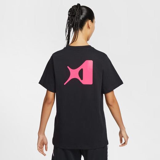 Nike (NIKE) AJA Women's Loose Short Sleeve T-Shirt Summer New Pure Cotton Half Sleeve Official NIKE HQ1697 010 Black L