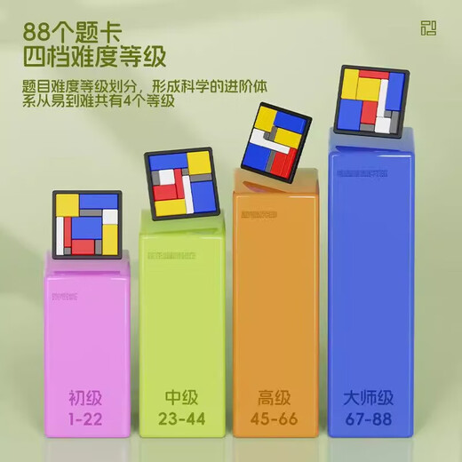 亲子互动智力开发玩具逻辑拼图逻辑思维训练积木游戏儿童益智方块 逻辑方块拼图5个