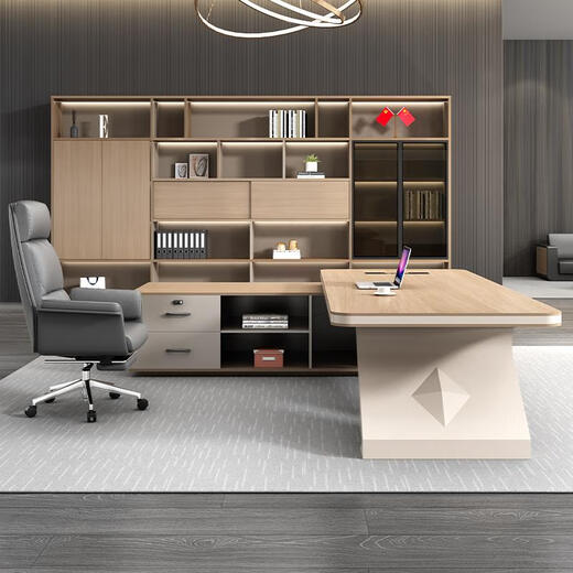 Light luxury boss desk office desk simple modern chairman president desk executive desk manager office desk and chair combination 2.0 meters boss table + boss chair