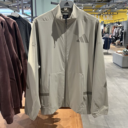 Adidas Jacke Herren 2025 Sommer New Sportswear Wirklich heilen cool gewebte Freizeitständer Kragenjacke Top JN9028 Light Sesam Taupe XL