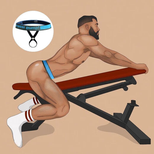 Meinaier men's exposed thong men's special couple's sexual intercourse stimulates women's extremely dirty temptation gay gay blue L丨110-130Jin Jin is equal to 0.5 kg