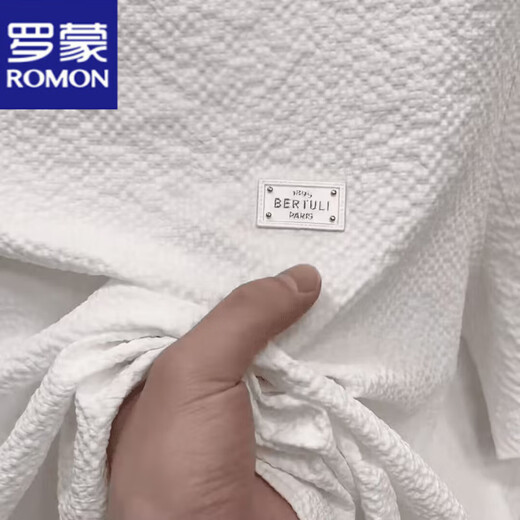 ROMON (ROMON) ice silk short-sleeved men's 2025 new summer texture embroidered round neck men's fashionable half-sleeved versatile light luxury T-shirt [summer short-sleeved] 6628 black XL 120-135Jin [Jin equals 0.5 kg]