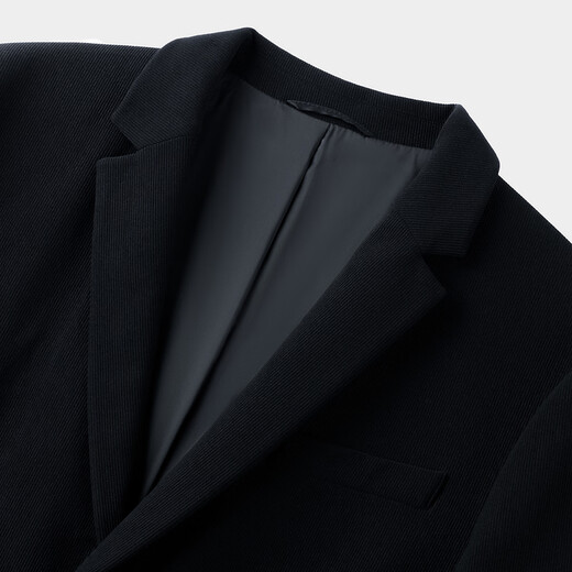 Biyinlefen 2025 Automne New Men's Casual Light Business Corduroy Texture Soft and Elastic Blazer Easy To Care 07 Black XL (110)
