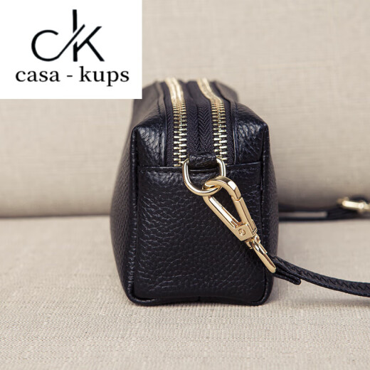 Casa-kups Bolso de embrague Lady Temperament El estilo madre se puede colocar en el teléfono móvil Bolsa de agarre a mano Billet de monedas para mujeres Bolso de cuero suave de moda Negro