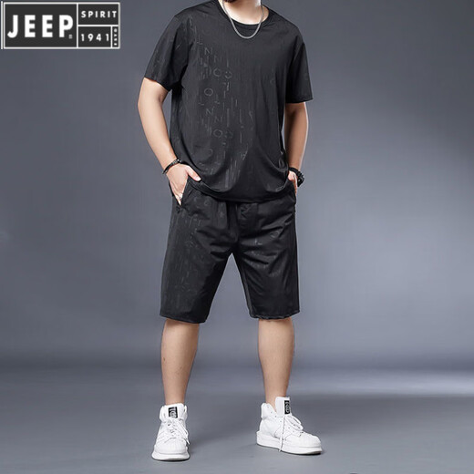 Jeep Spirit Silk Silk Camiseta de secado rápido Hombre Fat Man más grasas