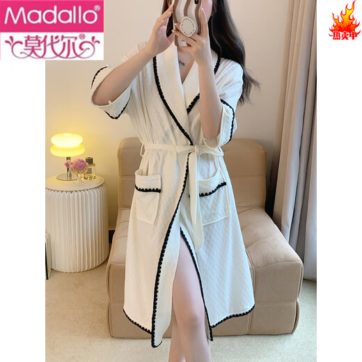 Camisón modal para mujeres en el verano de algodón puro de manga corta del algodón delgado sexy camisón para el baño de verano con el baño de la mañana ropa para el hogar A9922# Bollo azul M [Sugerir peso 75-100 Jin [Jin equivale a 0.5 kg]]]