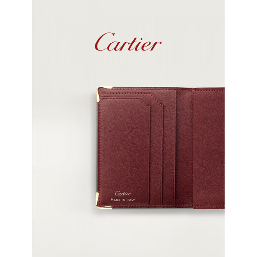 Cartier Must Series Credit Card Business Card Holder Calfskin Double C Logo Card Holder Black, Stainless Steel Decoration