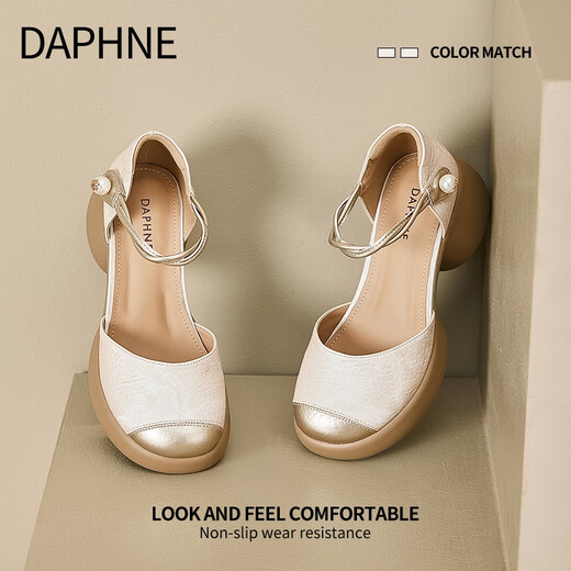 Daphne Daphne Sandals Женская обувь 2025 Лето новая толстая высокая каблука высокая каблука Мэри Джейн.