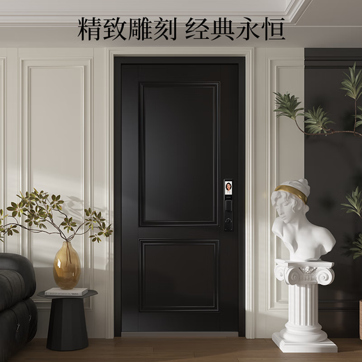 
OUDILE French retro security door entrance door Gejue black jade + optional villa door mother door Technology cloud lock 2150*960/2050*1050