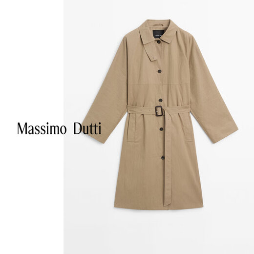 Massimo Dutti Discount Upgrade 2026 Women's Urban Elegant Commuting Style Versatile Casual Long Windbreaker 06701100 Camel S (CN 170/88A)