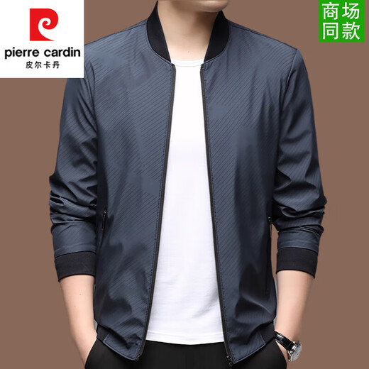 Pierre Cardin 2025 Herbst-High-End-Jacke für Männer im mittleren Alter, Casual, Anti-WARM-Baseball-Stand Collar Fashion Jacket 1048 Modelle-Marine Blue M 170 [Empfohlen 100-115jin [Jin Equals gleich 0,5 kg]]