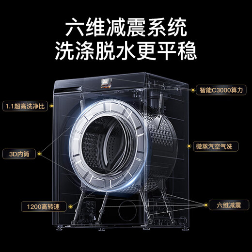 Haier drum washing machine with drying and washing and drying integrated 10kg fully automatic state subsidy level one energy efficiency Yunxi 4.0 washing machine direct drive frequency conversion intelligent sterilization old for new integrated washing and drying + surfing washing + 6-dimensional shock absorption + AI dynamic balancing + self-cleaning