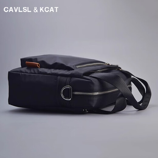CavlslKcat men's crossbody bag vertical business briefcase casual commuter computer bag large capacity canvas portable shoulder bag black 26*10*29CM