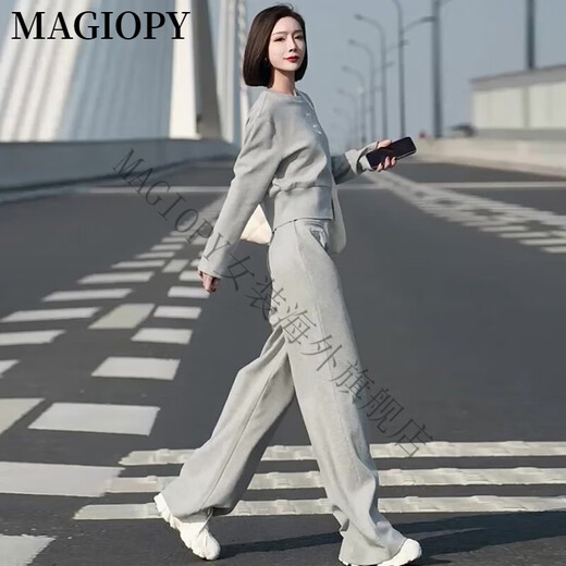Magiopy International Luxus High-End-Marke European Nische Casual Sports Anzug Frauen 2025 Neues Spring Design Gray Grey S (100 Jin [Jin Equals 0,5 kg]))