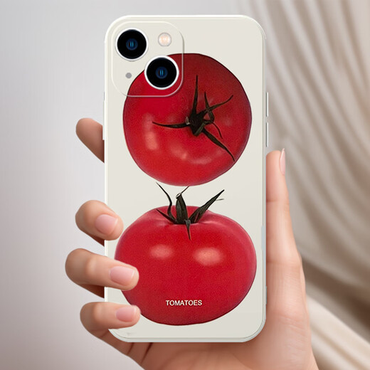 
Shanwengqing tomato mobile phone case Apple 15 suitable for Huawei mate60pro tomato iPhone14promax vegetable 50v straight edge TPU-antique white-JLZ15914 tomato iPhone15
