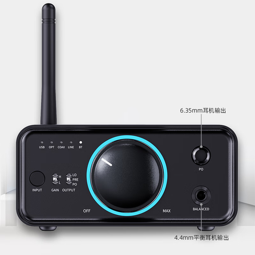 FiiO K7 desktop decoding headphone amplifier DSD decoding all-in-one headphone power amplifier HiFi decoder black Bluetooth version