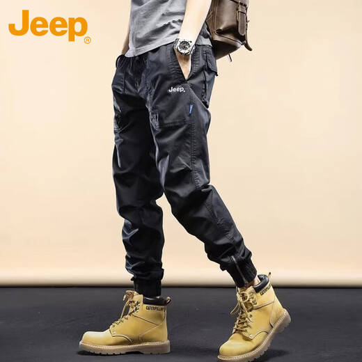 Jeep American Jeep Khaki Casual Hosen für Männer 2025 Sommer loser Bindungsbindungspflicht dünne lange Hosen für Männer 679 Militärgrün [Jeep offiziell authentisch] 28