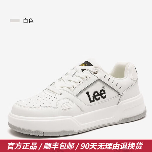 Lee男鞋设计感增高休闲鞋男士时尚经典板鞋厚底运动鞋百搭鞋子男潮鞋 白色 L243UB687 43 【偏大/请拍小一码】