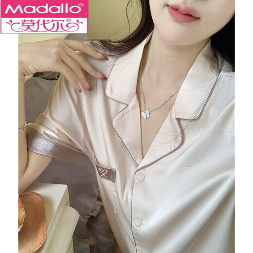 莫代尔冰丝短袖睡衣女2025年新款夏季ins网红风家居服套装感可外穿 #YX-9226小黑喵 M 【75-95斤】