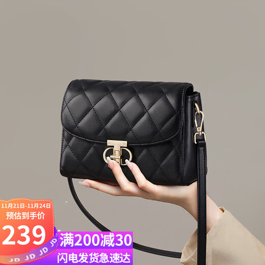 YUYULA cowhide bag women's bag crossbody bag light luxury brand rhombus shoulder bag birthday gift high-end for girlfriend and wife