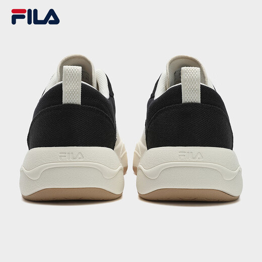 FILA official men's canvas shoes 2025 autumn new hamburger shoes breathable casual shoes sports shoes black/milk white-BG 42.5