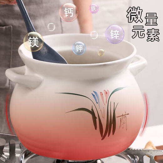
Duoli ceramic casserole household large capacity two-pack thickened casserole for open flame direct gas special ceramic clay pot. White cover loss-making model single 1098ml