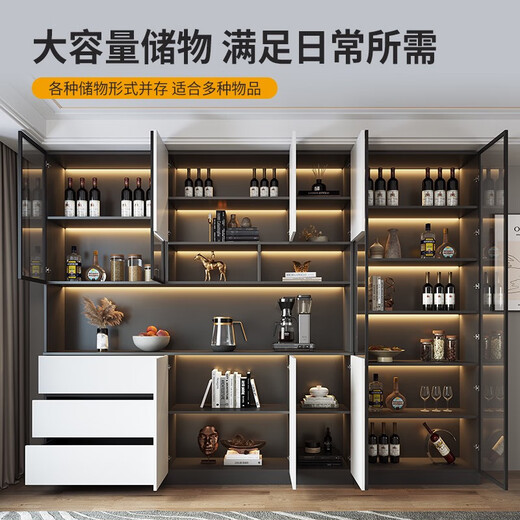 欧派（OPPEIN）餐边柜高柜一体靠墙现代简约客厅餐厅家用茶水酒柜收纳储物柜 款式15280*40*220顺丰安装 双门