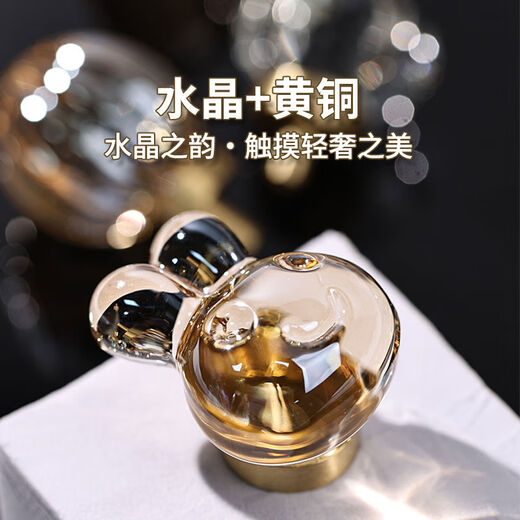 
French light luxury crystal pigeon egg transparent rabbit handle cabinet wardrobe door handle animal champagne small handle T2694 champagne butterfly