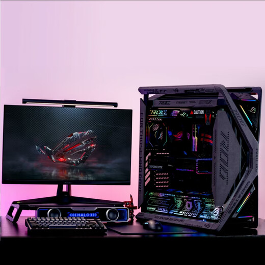 华硕（ASUS）ROG HYPERION GR701 创世神机箱 双C口优化版 铝合金X骨架/全塔机箱/支持EATX主板/双420水冷 磁吸灯板4件套（不含机箱送集线器）