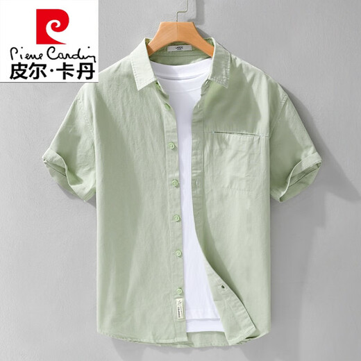 Pierre Cardin Coton Men de Coton Coton Corme courte à manches courtes Summer Summer Japonais Casual Work Shirt Half-Maleved Vervyle Vêtements tricotés 723 White M Jin [Jin est égal à 0,5 kg]
