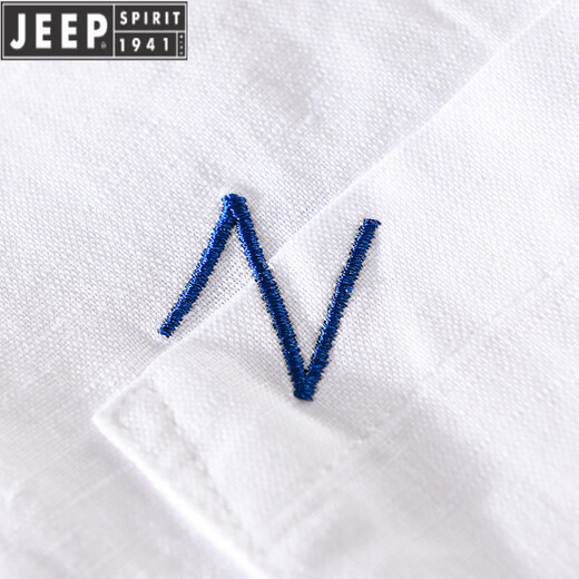 Jeep Spirit Men's Line Lappel Kurzarm T-Shirt Lose Hemd Kragen Top Kleidung mit LED T-Cotton Line T-Shirt Line Sommer 9711 Weiß 2xl