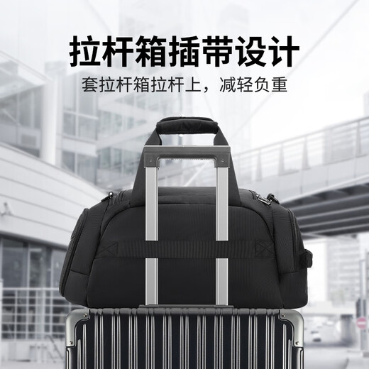 CROSSGEAR瑞士军士刀男士手提带鞋仓旅行袋干湿分离多功能健身包 黑色_均码 中