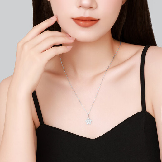Chao Acer Platinum Crushed Ice Exploding Flower Pendant Women's PT950 Platinum Necklace Birthday Gift Price Single Pendant (Including Labor Cost 260 Yuan) 3.05g