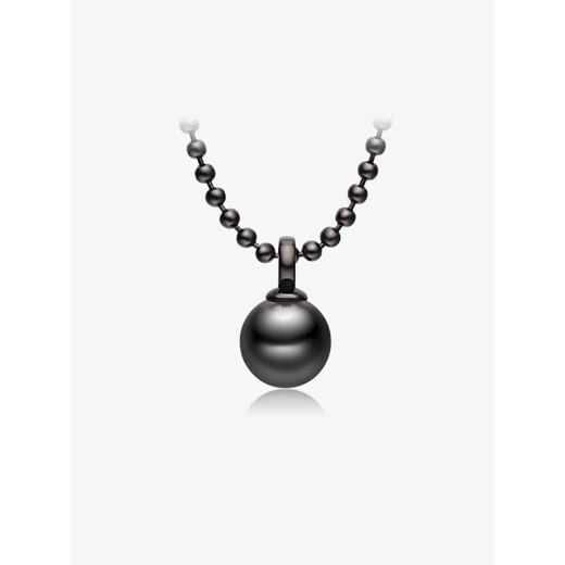 Meluxe Chinese Valentine's Day gift Mui Ne S925 silver round Tahitian black pearl necklace malachite green pendant high-end cool 8-8.5mm malachite green