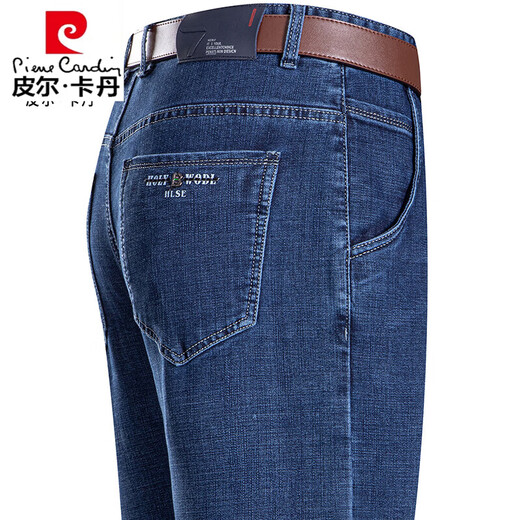 皮尔卡丹（pierre cardin）夏季2025薄款男士牛仔裤中老年爸爸装直筒休闲裤新款裤子 3881款 中兰 29 腰围2尺2