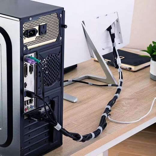 
[JD Express] Data cable storage artifact Velcro tie cable management home computer harness charging cable fixing strap self-adhesive gray 5 meters-1.2cm wide