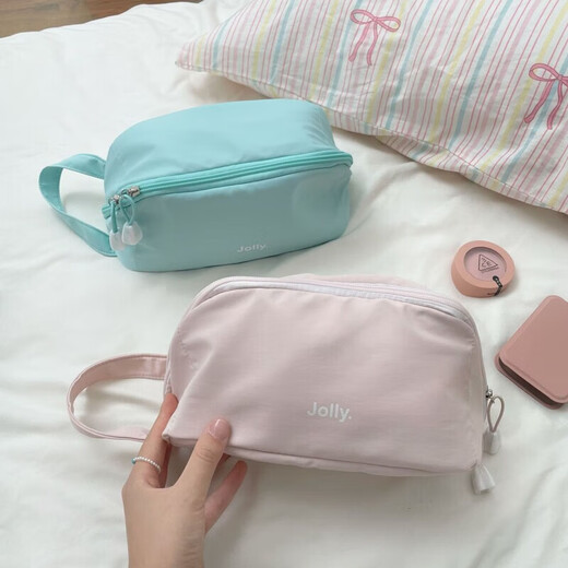 High-end 2025 new simple cosmetic bag for women ins travel storage bag portable large capacity toiletry bag pink