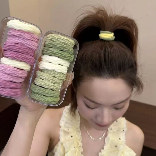 Jay Weiyi high ponytail hair rope for women, high elasticity, durable rubber band, high-end hair tie for children and adults, hair tie boxed hair accessories BH-FQ199 black box