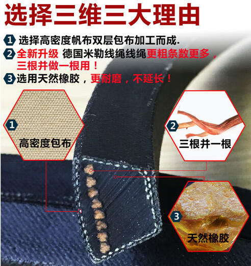 三维三角带B型4650/B4700/B4775/B4800/B4826/B4851/B4877/B4900 B4877Li