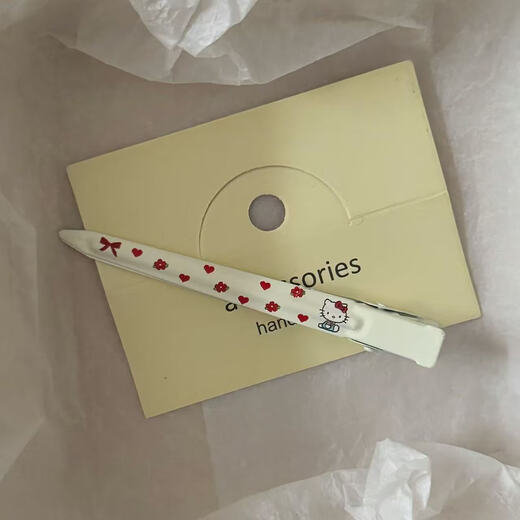 Dai Yan hellokitty hair clip cute kt cat makeup broken hair clip bangs duckbill clip hair accessories side clip cat hair clip cherry KT big duck clip main picture 5-piece set