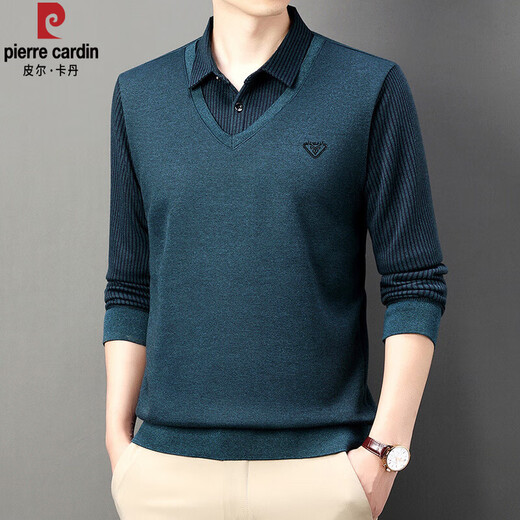 Pierre Cardin Automne Nouveau faux t-shirt à manches longues à manches longues pour hommes et automne à manches longues à manches à manches longues 6630 Grey S 165 / 84A
