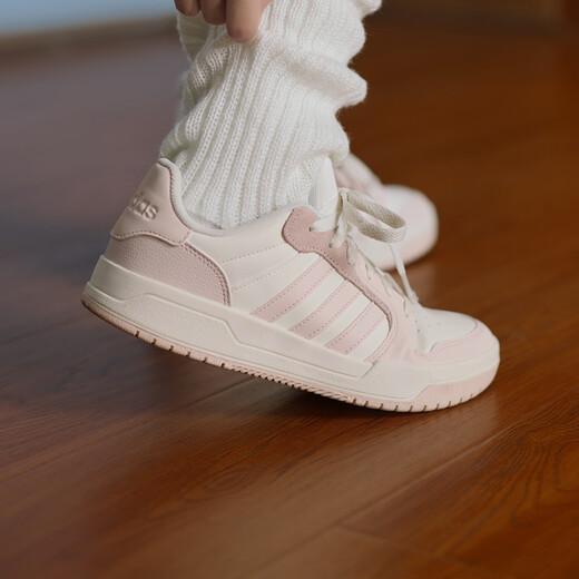 Adidas ENTRAP American campus style sports sneakers boyish retro basketball shoes for men and women Adidas white/pink 42.5