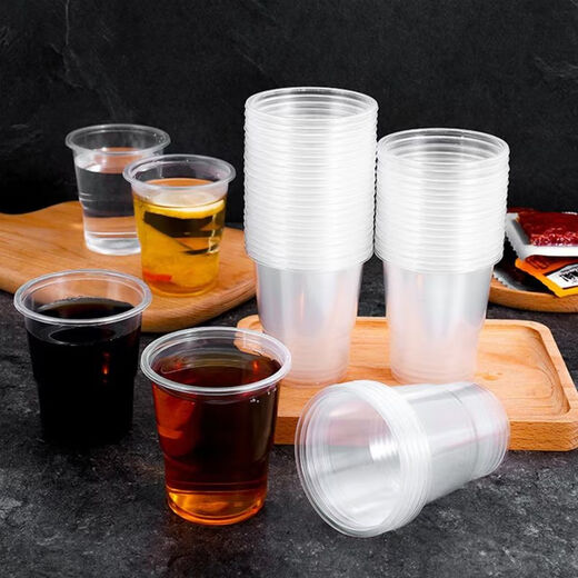 JD Logistics Disposable Thickened Plastic Cups Household Water Cups 64 Pack Food Grade Large Capacity Men and Women White 160ML