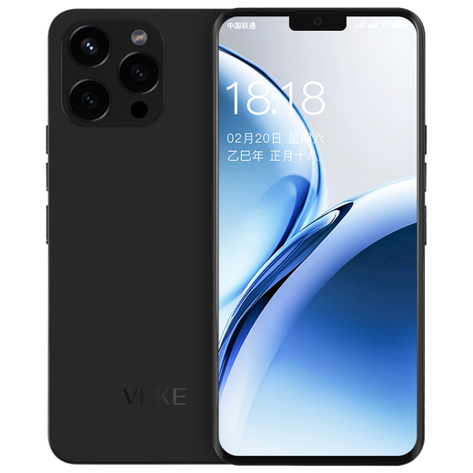 Vekeveke X7 6,5-Zoll großer Bildschirm, große Akku, langfristige Akkulaufzeit, echte Android Voll-Netzwerkzugriff, Schüler, älteres Smartphone, Black 6G+128G