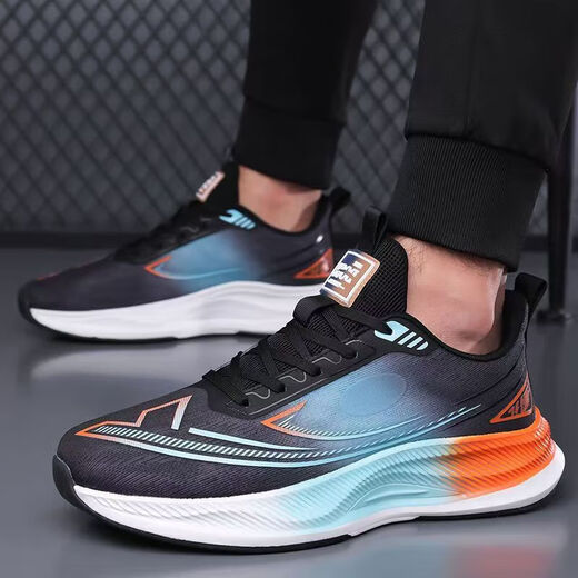 
Men's shoes for men's summer mesh sports shoes for men's breathable running students' versatile non-slip wear-resistant sports and leisure travel shoes FH-Sinuo LS826 white and blue 42