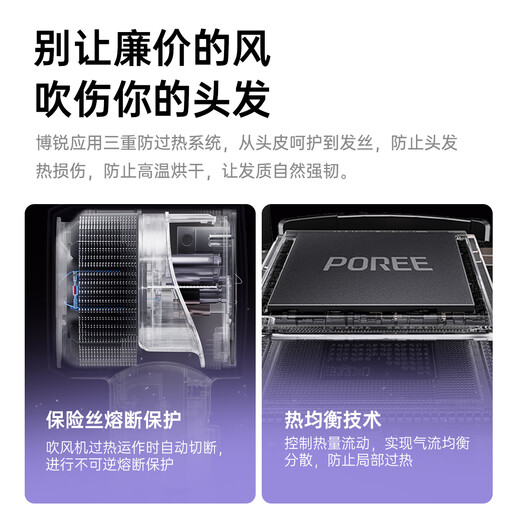 Feike Borui high-speed hair dryer negative ion hair dryer does not hurt the hair, household high-power hair dryer, travel portable, gift bag birthday gift for women PH1653