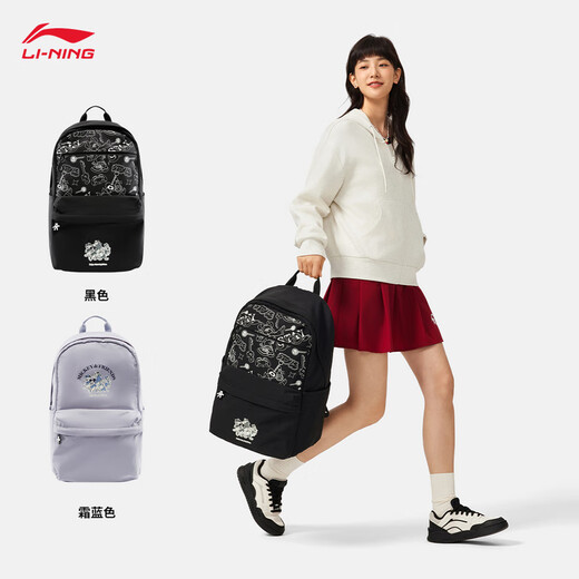 
Li Ning Disney Mickey Co-branded Backpack Men and Women 25 New Fashion Fashion Sports Backpack ABSV247 Black-1 F