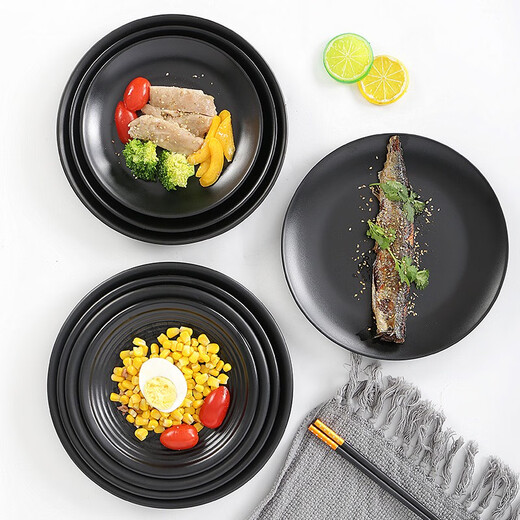 Métamine Plaque de table assiette commerciale assiette à manger assiette Hot Pot Restaurage Plat Plaque Barbecue Plaque barbecue Plaque barbecue Plate LJP1098 One Piece 72 Pièces