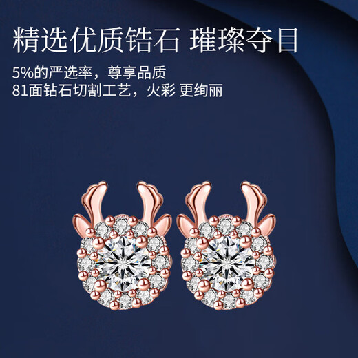 Lanshu (LANSHU) earrings for women 2025 new one-week earrings silver needle birthday gift for girls to give to their girlfriends niche light luxury high-end one-week earrings rose gift box s999 silver needle